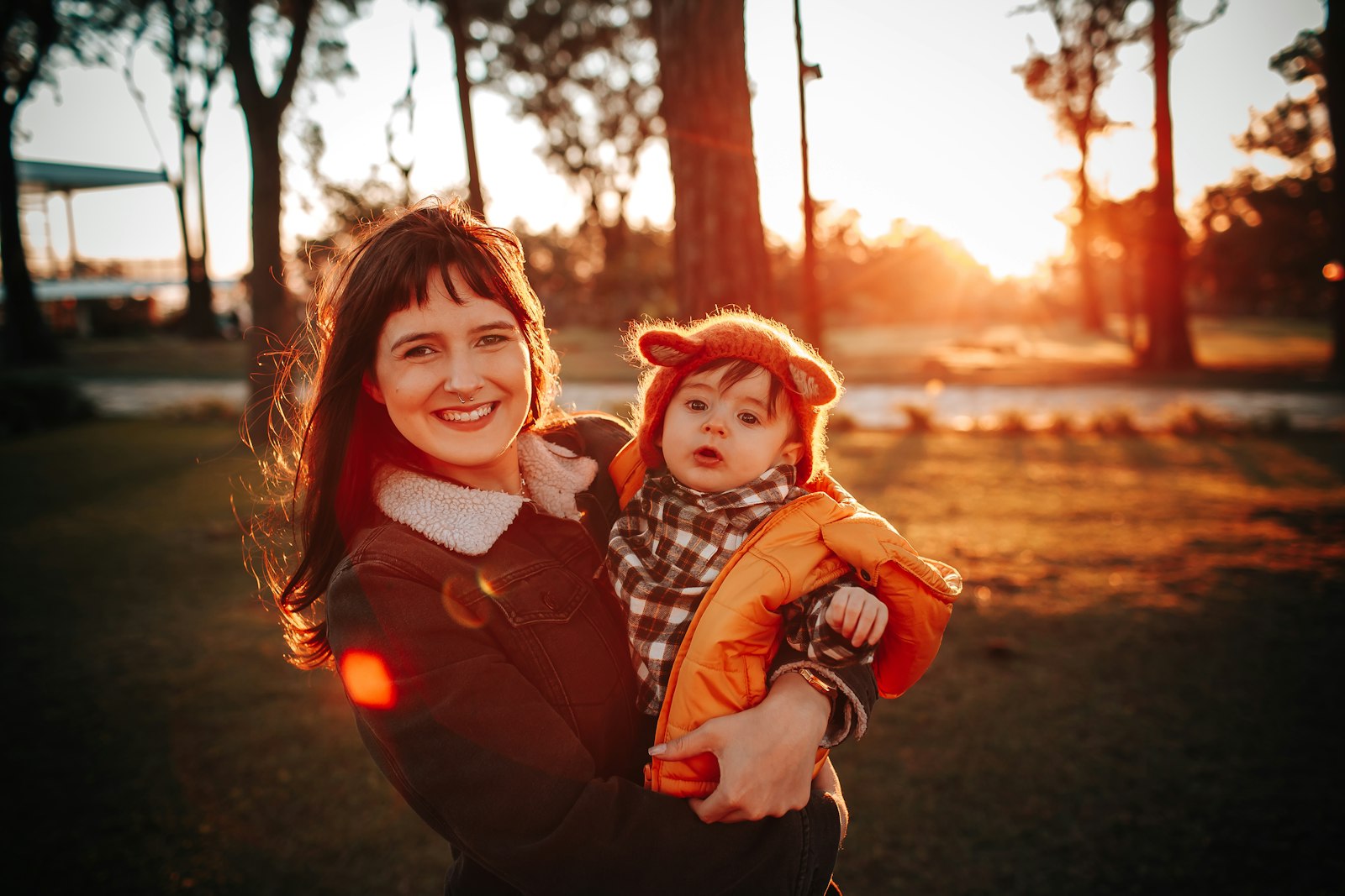 A mother and her child in golden light